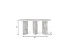 60" Gray and White Genuine Marble Three Leg Console Table