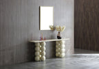 75" Beige Genuine Marble Double Pedestal Console Table