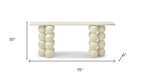 75" Beige Genuine Marble Double Pedestal Console Table