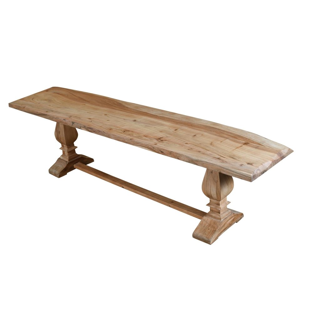 72" Natural Solid Wood Distressed Dining Bench