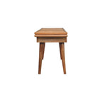 47" Brown and Oak Cane And Solid Wood Dining Bench