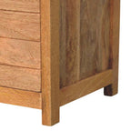 39" Tan and Oak Genuine Leather and Solid Wood Upholstered Storage Bench With Drawers
