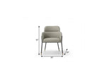 Dark Gray And Black Faux Leather And Steel Dining Arm Chair