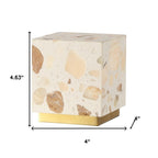 Set of Two 5" Gold Square USB Table Lamps With Square Shades