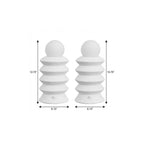 Set of Two 13" Clear Geometric Table Lamps With Globe Shades