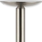 12" Nickel Novelty USB Table Lamp With Globe Shade