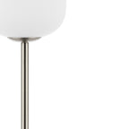 12" Nickel Novelty USB Table Lamp With Globe Shade