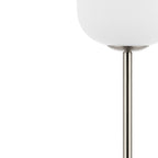 12" Nickel Novelty USB Table Lamp With Globe Shade