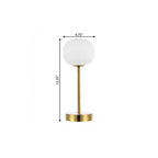 12" Gold USB Table Lamp With Globe Shade