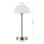 13" Nickel USB Table Lamp With Dome Shade
