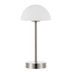 13" Nickel USB Table Lamp With Dome Shade