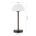 13" Antiqued Bronze USB Table Lamp With Dome Shade