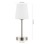 13" Nickel USB Table Lamp With Empire Shade