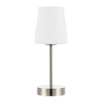 13" Nickel USB Table Lamp With Empire Shade