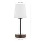13" Antiqued Bronze USB Table Lamp With Empire Shade
