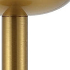 13" Gold USB Table Lamp With Empire Shade
