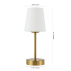 13" Gold USB Table Lamp With Empire Shade