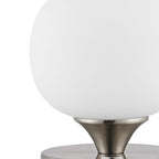 6" Nickel Novelty USB Table Lamp With Globe Shade