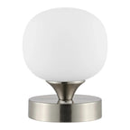 6" Nickel Novelty USB Table Lamp With Globe Shade