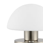 6" Nickel Novelty USB Table Lamp With Dome Shade