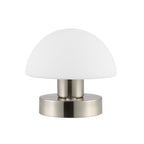 6" Nickel Novelty USB Table Lamp With Dome Shade