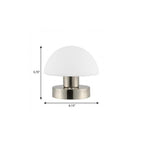 6" Nickel Novelty USB Table Lamp With Dome Shade