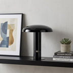 11" Black Novelty USB Table Lamp With Globe Shade