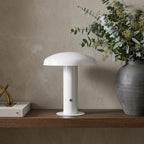 11" White Novelty USB Table Lamp With Globe Shade