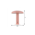 11" Pink Round USB Table Lamp With Globe Shade