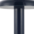 11" Blue Round USB Desk Lamp With Globe Shade