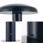 11" Blue Round USB Desk Lamp With Globe Shade
