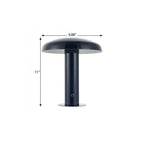 11" Blue Round USB Desk Lamp With Globe Shade