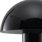 11" Black Novelty USB Table Lamp With Globe Shade