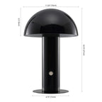 11" Black Novelty USB Table Lamp With Globe Shade