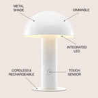11" White Novelty USB Table Lamp With Globe Shade