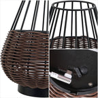 Set of Two 10" Black Round USB Table Lamps With Globe Shades