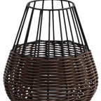Set of Two 10" Black Round USB Table Lamps With Globe Shades