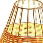 Set of Two 10" Brown Round USB Table Lamps With Globe Shades
