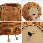 Set of Two 6" Brown Lantern USB Table Lamps With Globe Shades