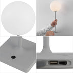 Set of Two 18" Gray USB Table Lamps