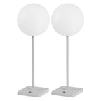 Set of Two 18" Gray USB Table Lamps