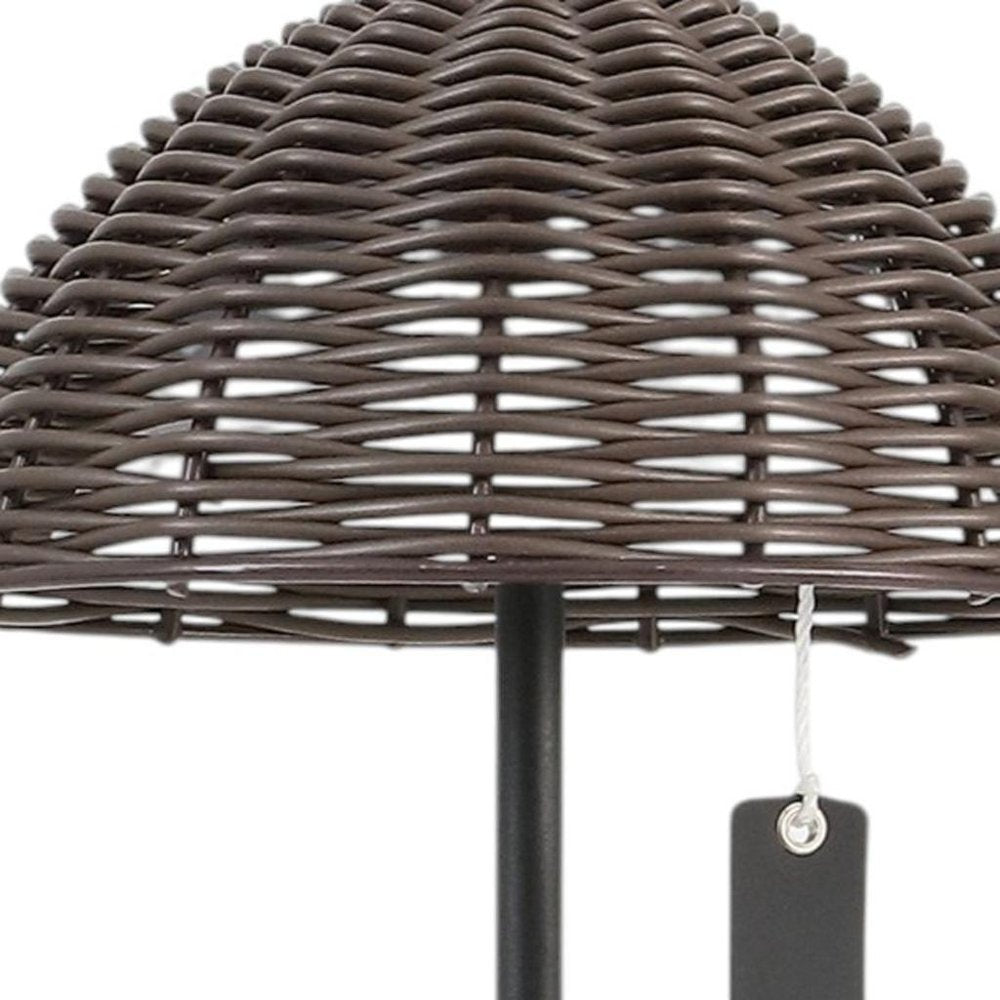 Set of Two 13" Black Novelty USB Table Lamps With Globe Shades