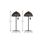 Set of Two 13" Black Novelty USB Table Lamps With Globe Shades