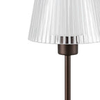 13" Antiqued Bronze USB Table Lamp With Empire Shade