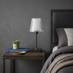 13" Antiqued Bronze USB Table Lamp With Empire Shade