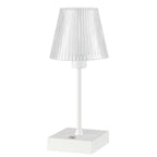13" White USB Table Lamp With Empire Shade