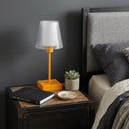 13" Orange USB Table Lamp With Empire Shade