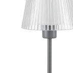 13" Gray USB Table Lamp With Empire Shade