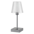 13" Gray USB Table Lamp With Empire Shade