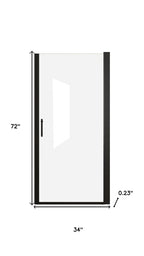 72" X 34" Aluminum And Tempered Glass Shower Door